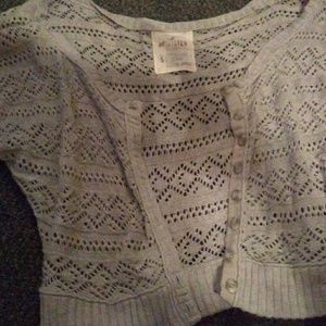 Hollister grey SS knit cardigan